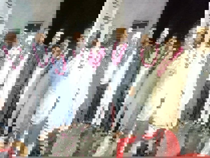  बिजौलिया मदरसा शाह कलंदरिया में पेश इमाम जाकिर हुसैन का इस्तकबाल, 21 हजार का नजराना भेंट