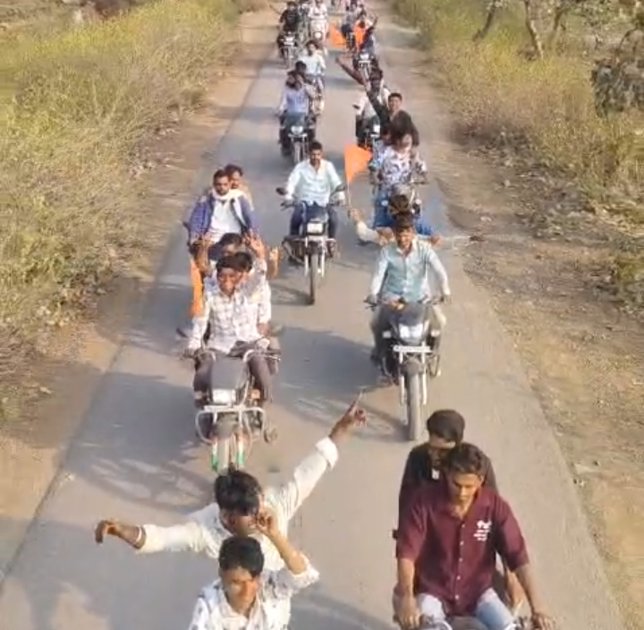  विशाल दुपहिया वाहन रैली निकाली, गूंजे भारत माता के जयकारे, कल निकलेगी शोभायात्रा